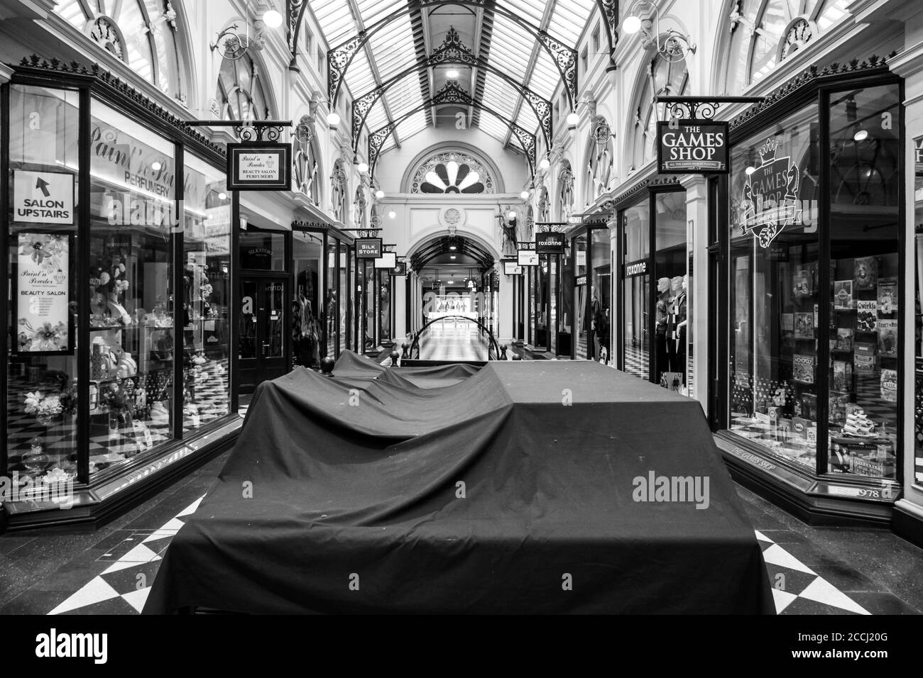 Ruhige Straßen in Melbourne während der Coronavirus-Pandemie und der Absperrung der Stufe 4 Stockfoto