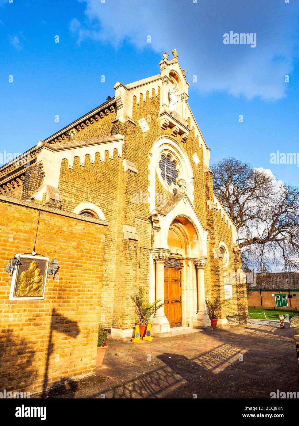 Die katholische Kirche unserer Lieben Frau von Gnade in Charlton - Süd-Ost London, England Stockfoto