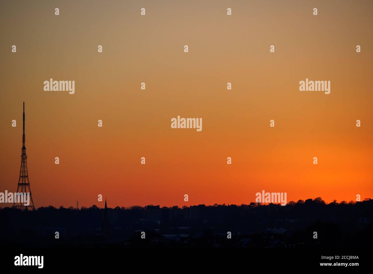 Crystal Palace Sending Station bei Sonnenuntergang - South East London, England Stockfoto