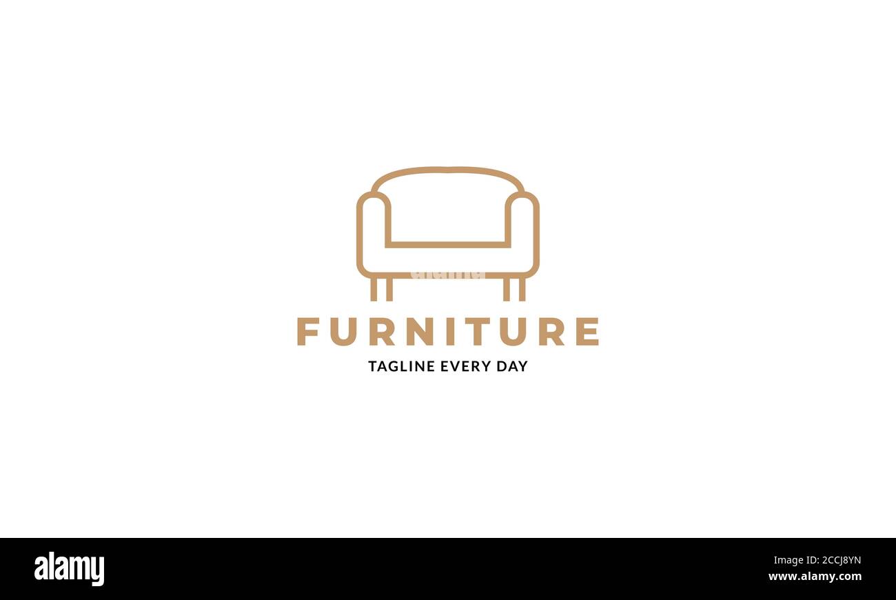 Sofa Möbel Linie minimalistisch modernes Logo-Design Stock Vektor