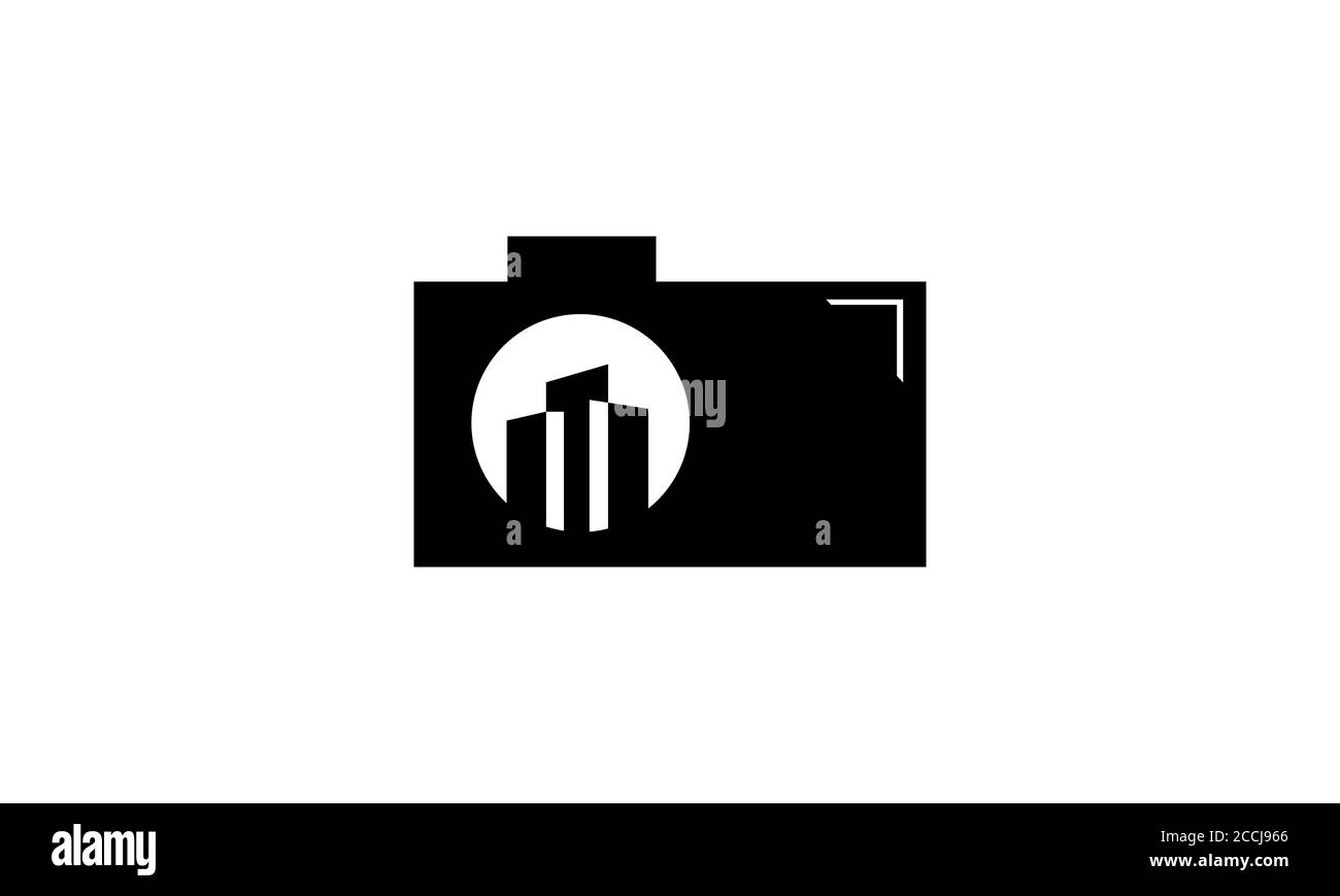 Immobilien oder Haus oder Wohnung oder Architekt Kamera Fotografie Logo-Design Stock Vektor