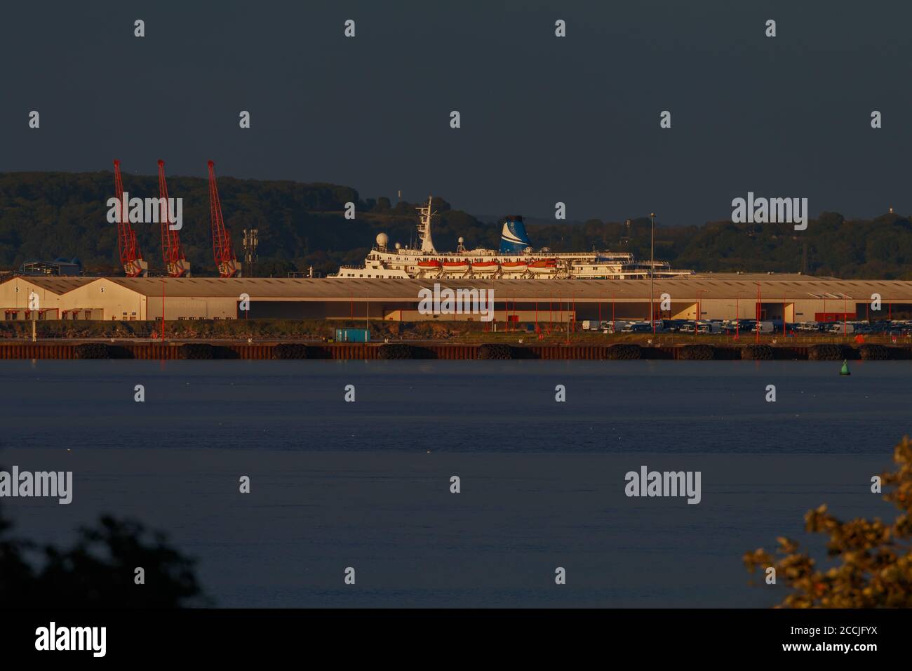 MS Marco Polo Kreuzfahrtschiff vertäut an den Docks von Avonmouth Stockfoto