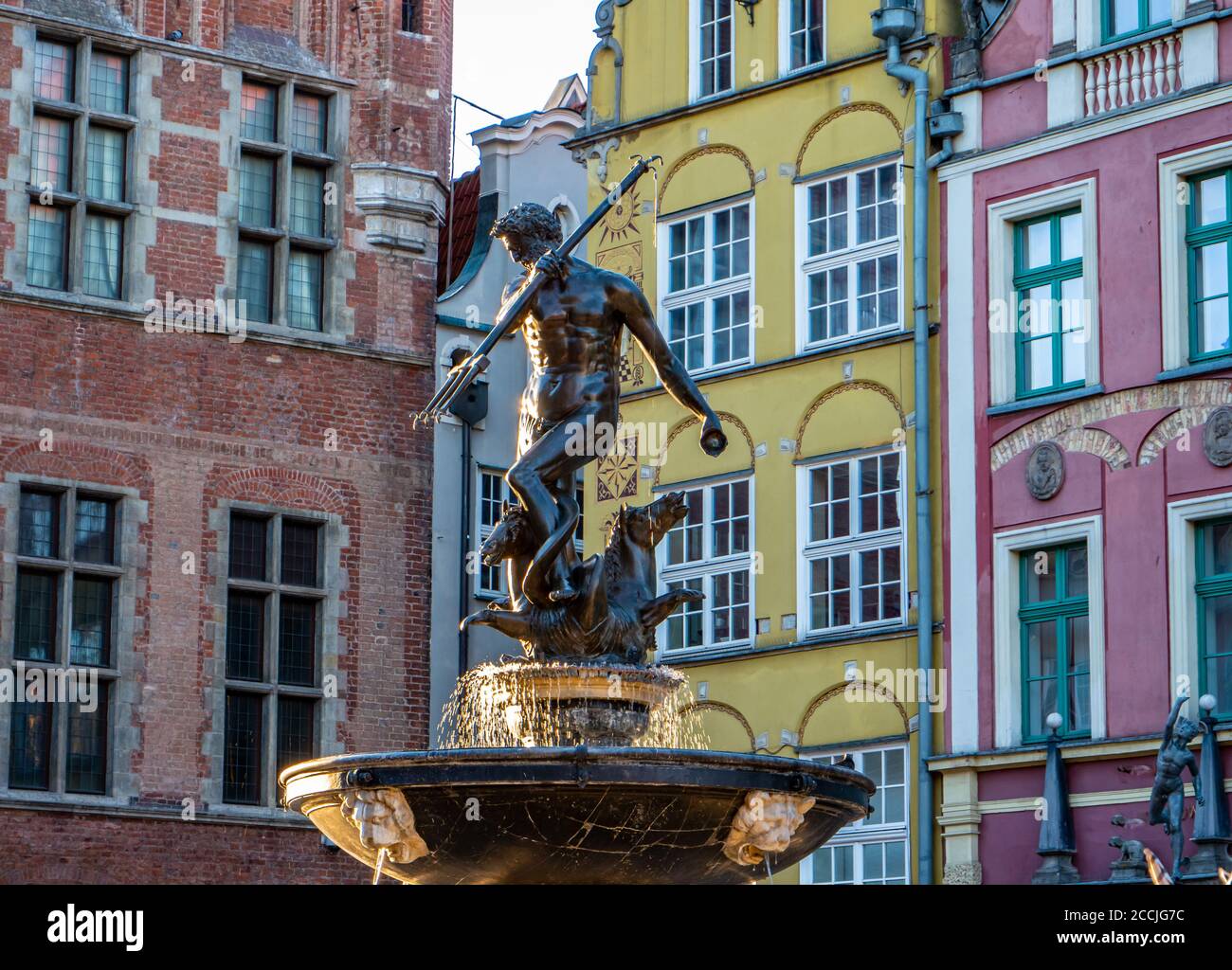 Neptun Statue in Danzig Polen Stockfoto