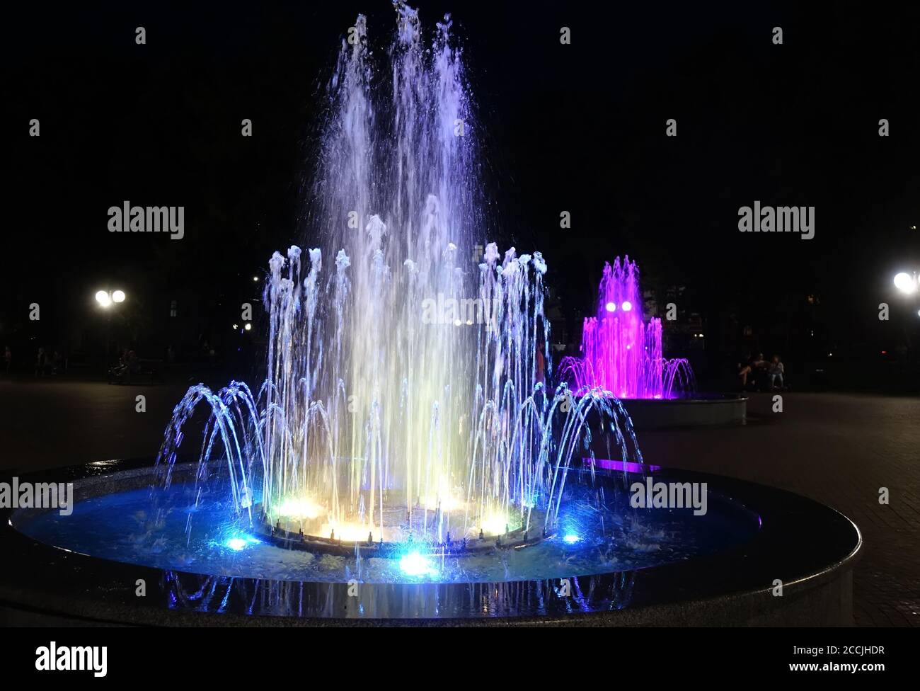 Leuchtbrunnen in Tschernihiv, Ukraine Stockfoto