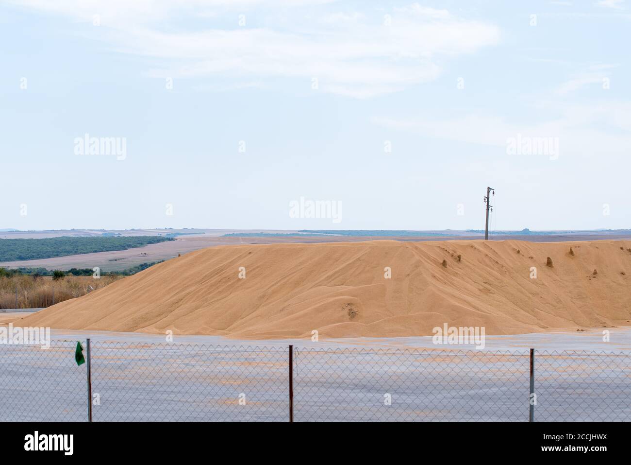 Großer Haufen Weizenernte. Ernte Stockfoto