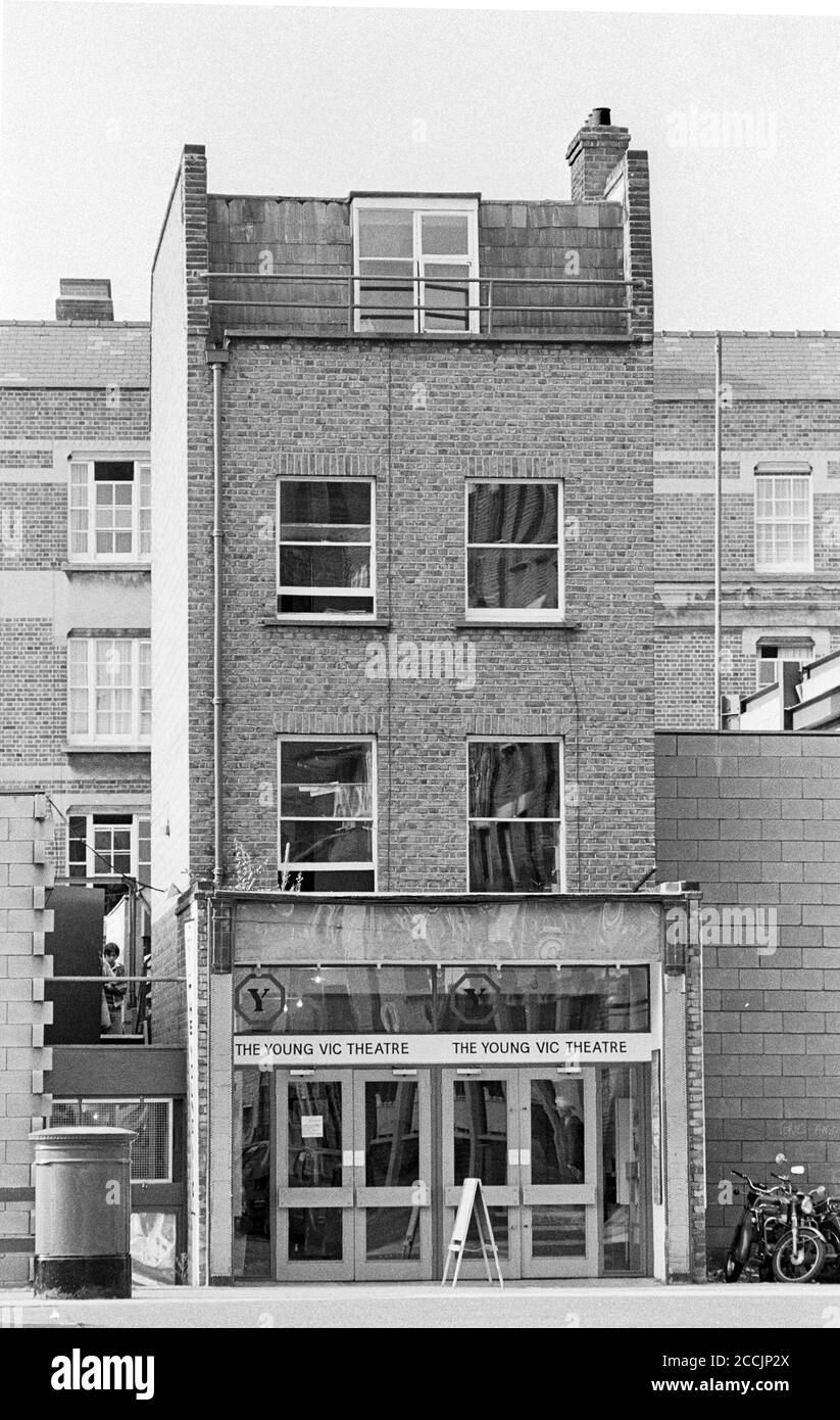 Außenansicht des Young Vic Theaters in the Cut, London SE1 1978 (c) Donald Cooper Stockfoto