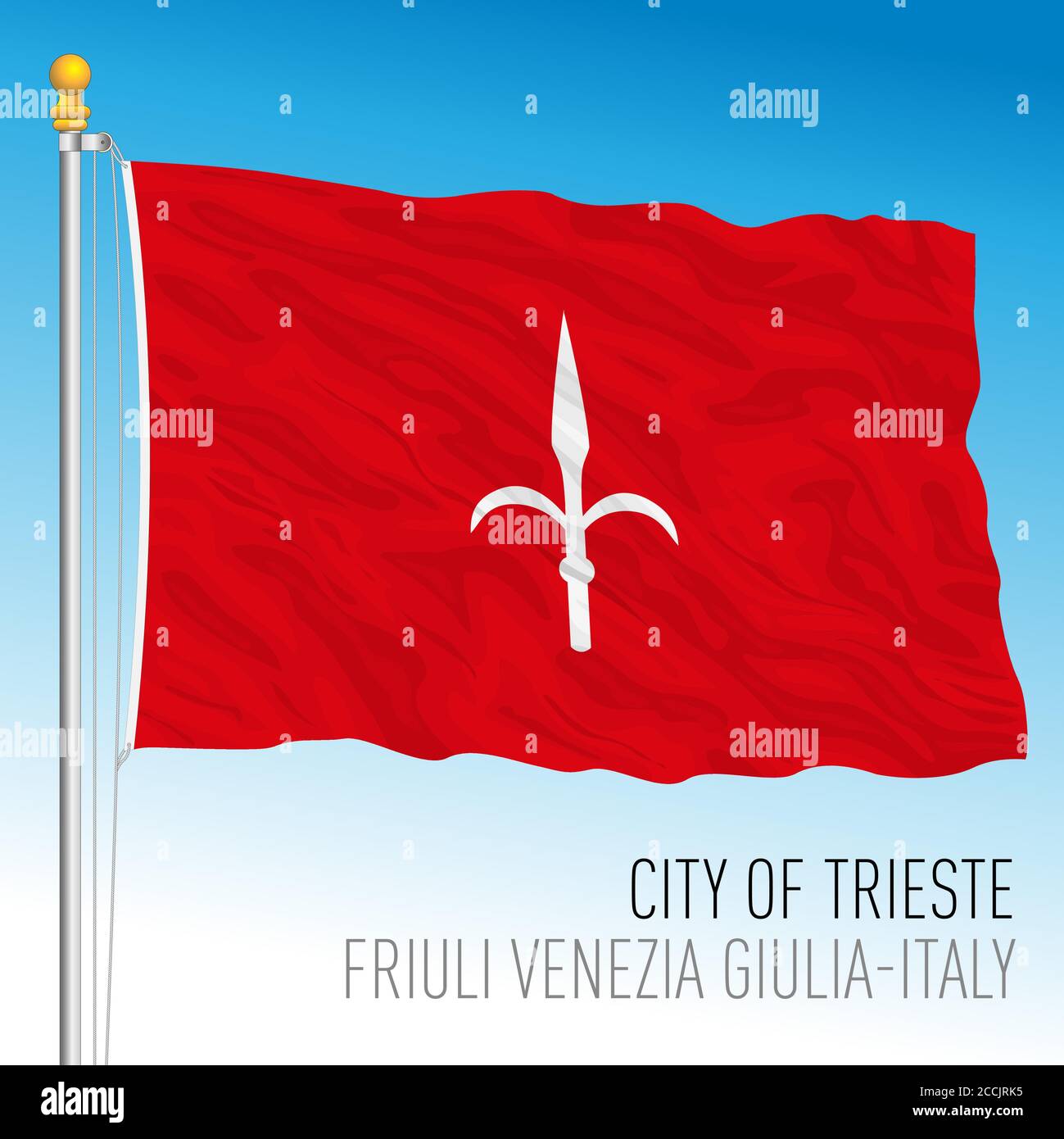 Triest, Flagge der Stadt und Gemeinde, Friaul Julisch Venetien, Italien, Vektorgrafik Stock Vektor