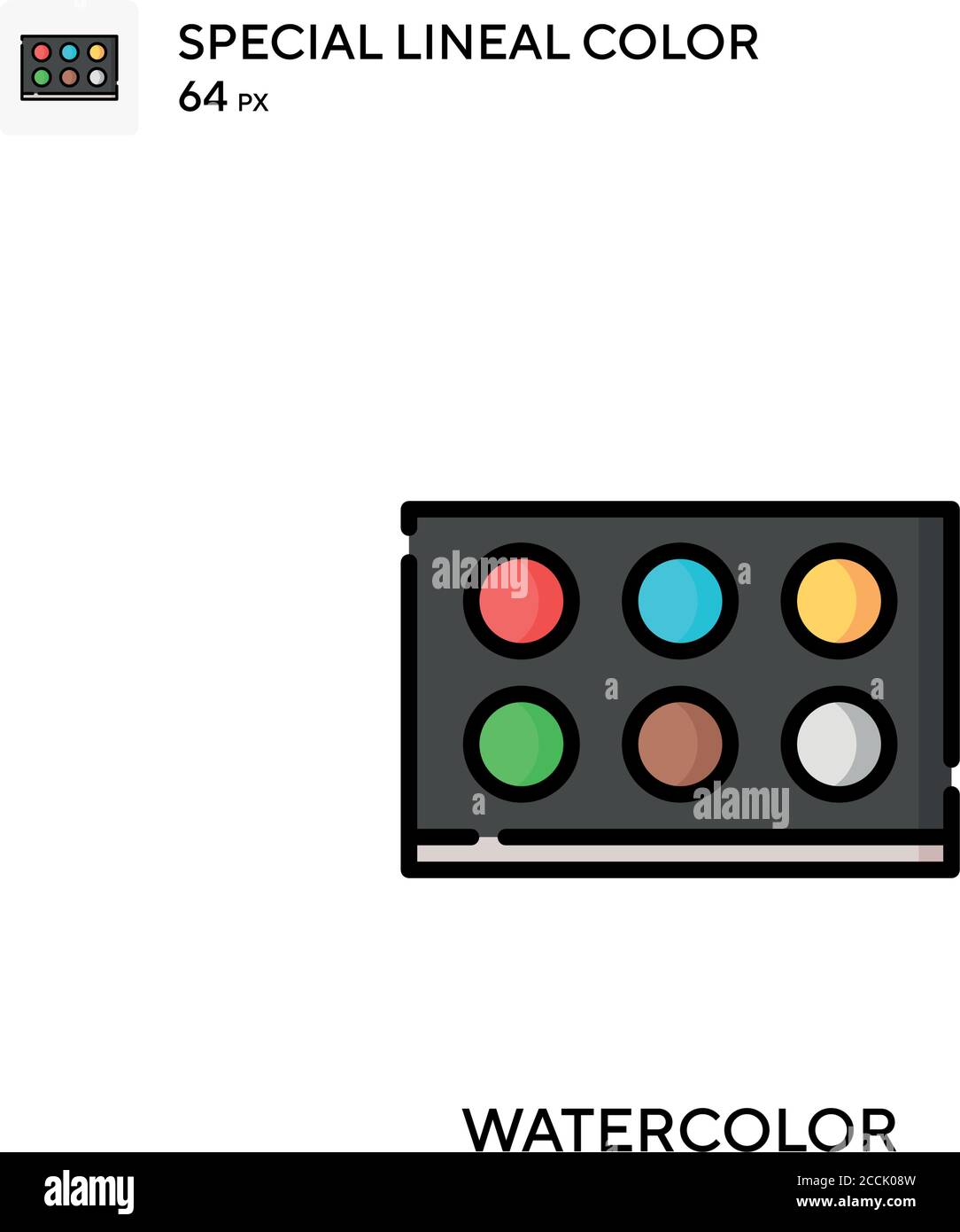 Aquarell spezielles lineales Farbsymbol. Illustration Symbol Design Vorlage für Web mobile UI-Element. Perfekte Farbe modernes Piktogramm auf editierbare Kontur Stock Vektor