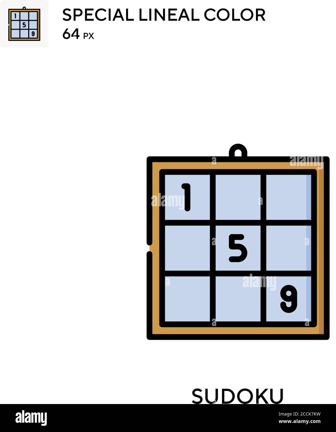 Sudoku spezielles lineales Farbsymbol. Illustration Symbol Design Vorlage für Web mobile UI-Element. Perfekte Farbe modernes Piktogramm auf editierbare Kontur. Stock Vektor