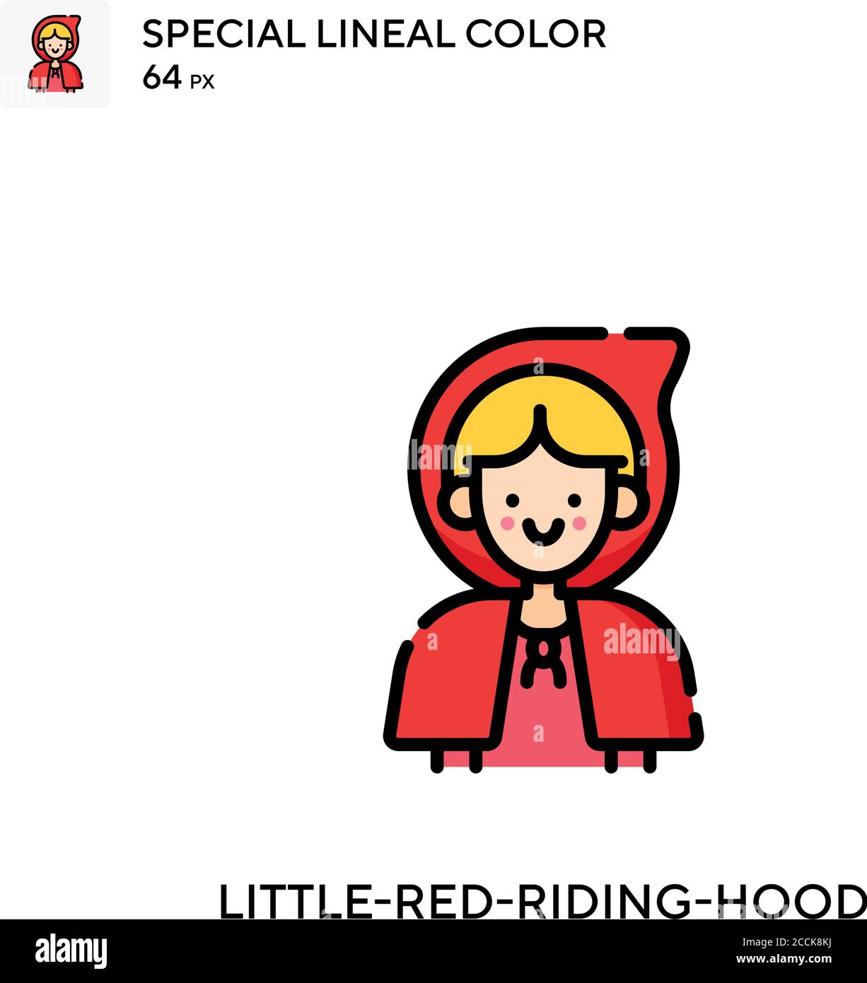 Little-Red-riding-Hood Spezielle lineare Farbe Symbol. Illustration Symbol Design Vorlage für Web mobile UI-Element. Perfekte Farbe modernes Piktogramm auf edi Stock Vektor
