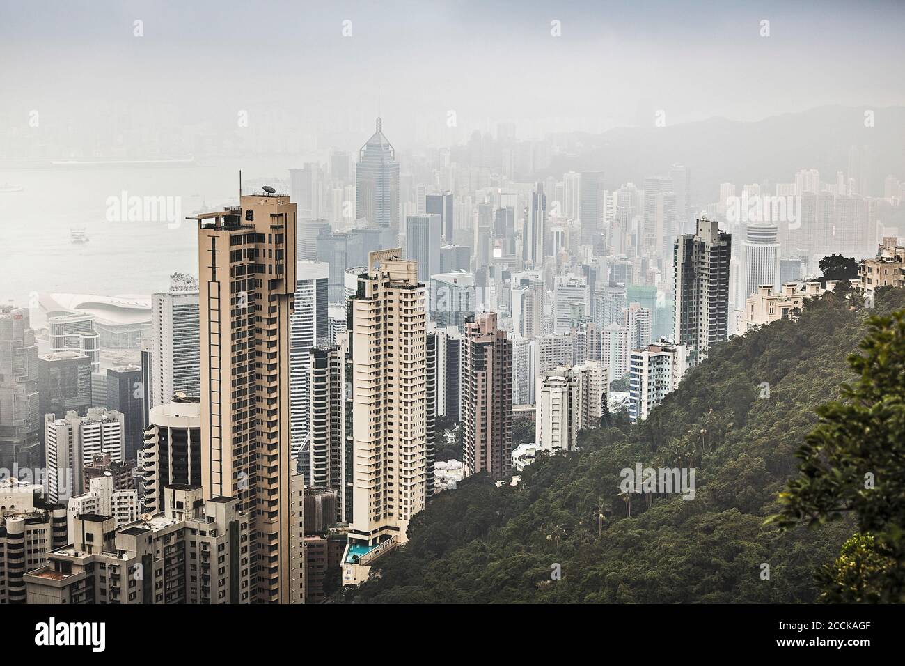 Skyline von Hong Kong vom Victoria Peak, Hong Kong, China Stockfoto