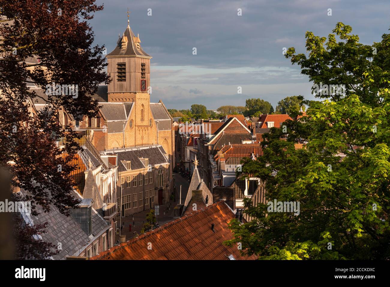 Niederlande, Südholland, Leiden, Glockenturm der Hooglandse Kerk Kathedrale Stockfoto