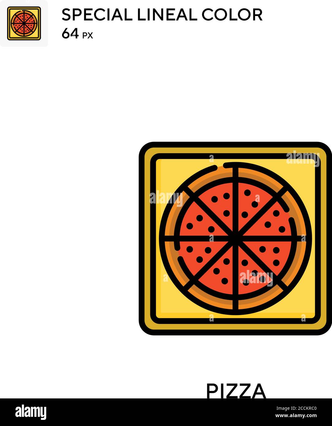 Pizza Special Lineal Farbe Symbol. Illustration Symbol Design Vorlage für Web mobile UI-Element. Perfekte Farbe modernes Piktogramm auf editierbare Kontur. Stock Vektor