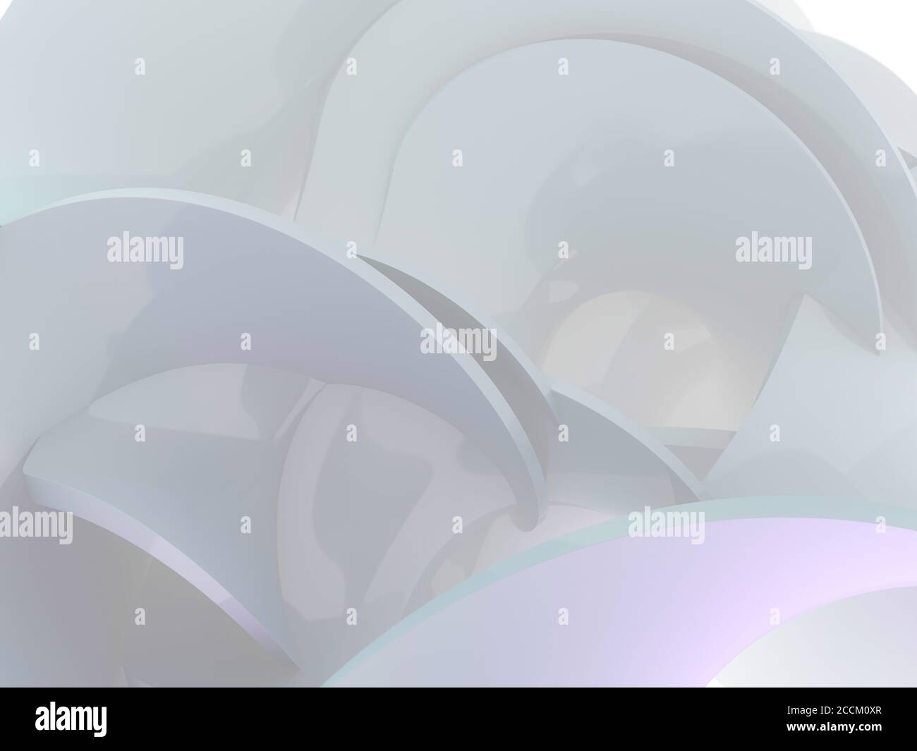 Abstrakter weißer Hintergrund mit glatten Linien. 3D-Rendering Stockfoto