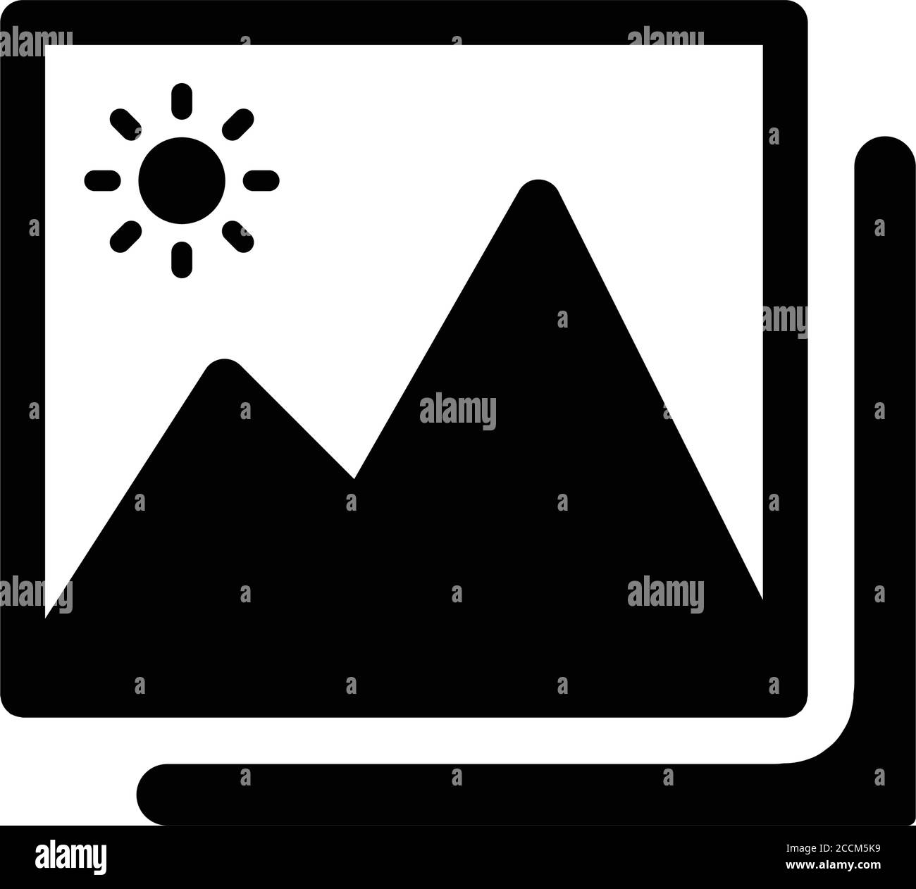 Das Miniaturbildsymbol der Bildergalerie ist auf weißem Hintergrund isoliert. Einfache Vektordarstellung für Grafik und Webdesign. Stock Vektor