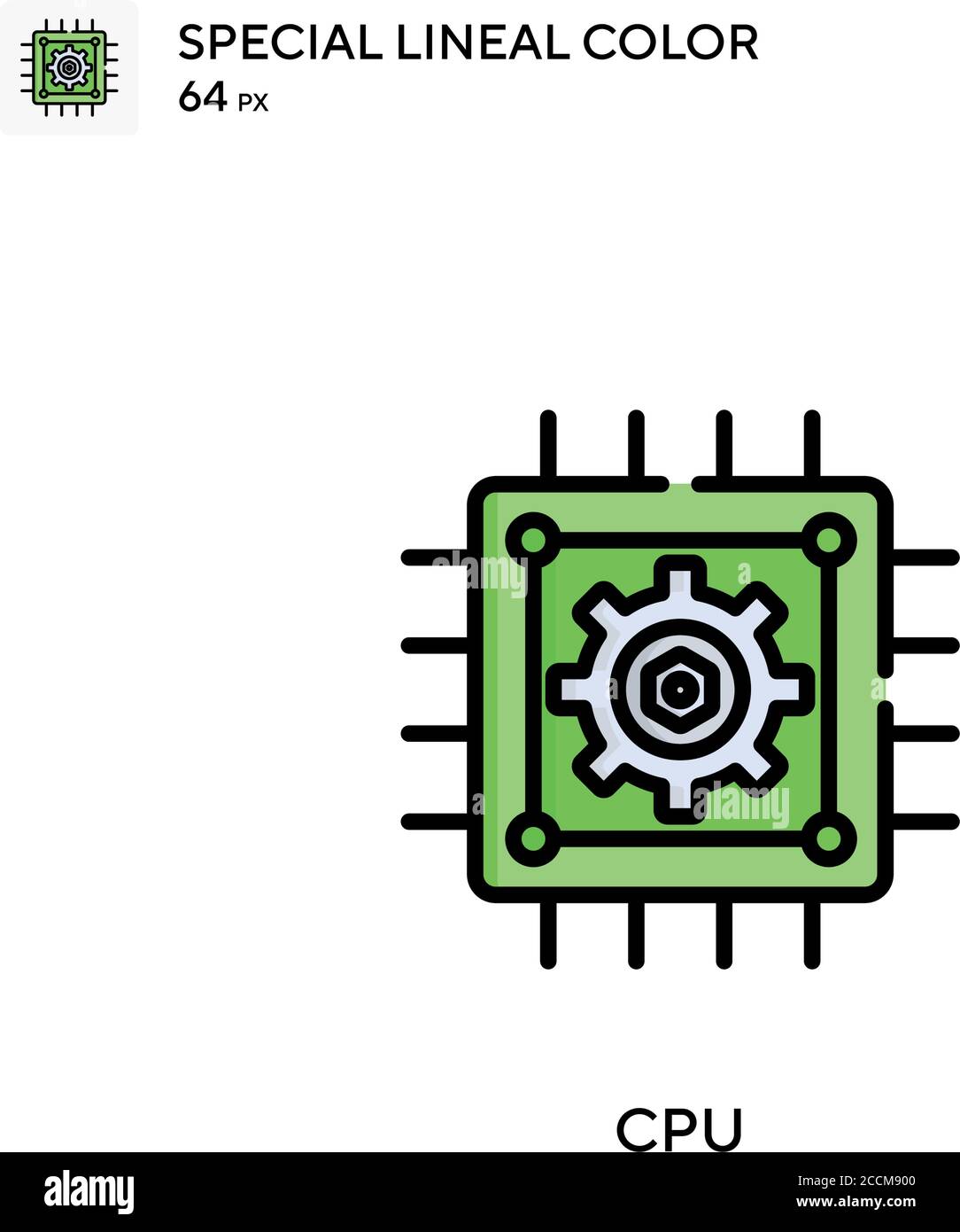 CPU-spezielles lineales Farbsymbol. Illustration Symbol Design Vorlage für Web mobile UI-Element. Perfekte Farbe modernes Piktogramm auf editierbare Kontur. Stock Vektor