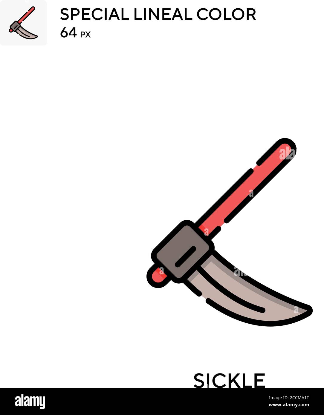 Sichel spezielles lineales Farbsymbol. Illustration Symbol Design Vorlage für Web mobile UI-Element. Perfekte Farbe modernes Piktogramm auf editierbare Kontur. Stock Vektor