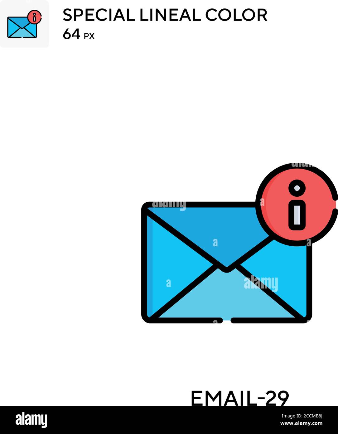 Email-29 spezielles lineales Farbsymbol. Illustration Symbol Design Vorlage für Web mobile UI-Element. Perfekte Farbe modernes Piktogramm auf editierbare Kontur. Stock Vektor