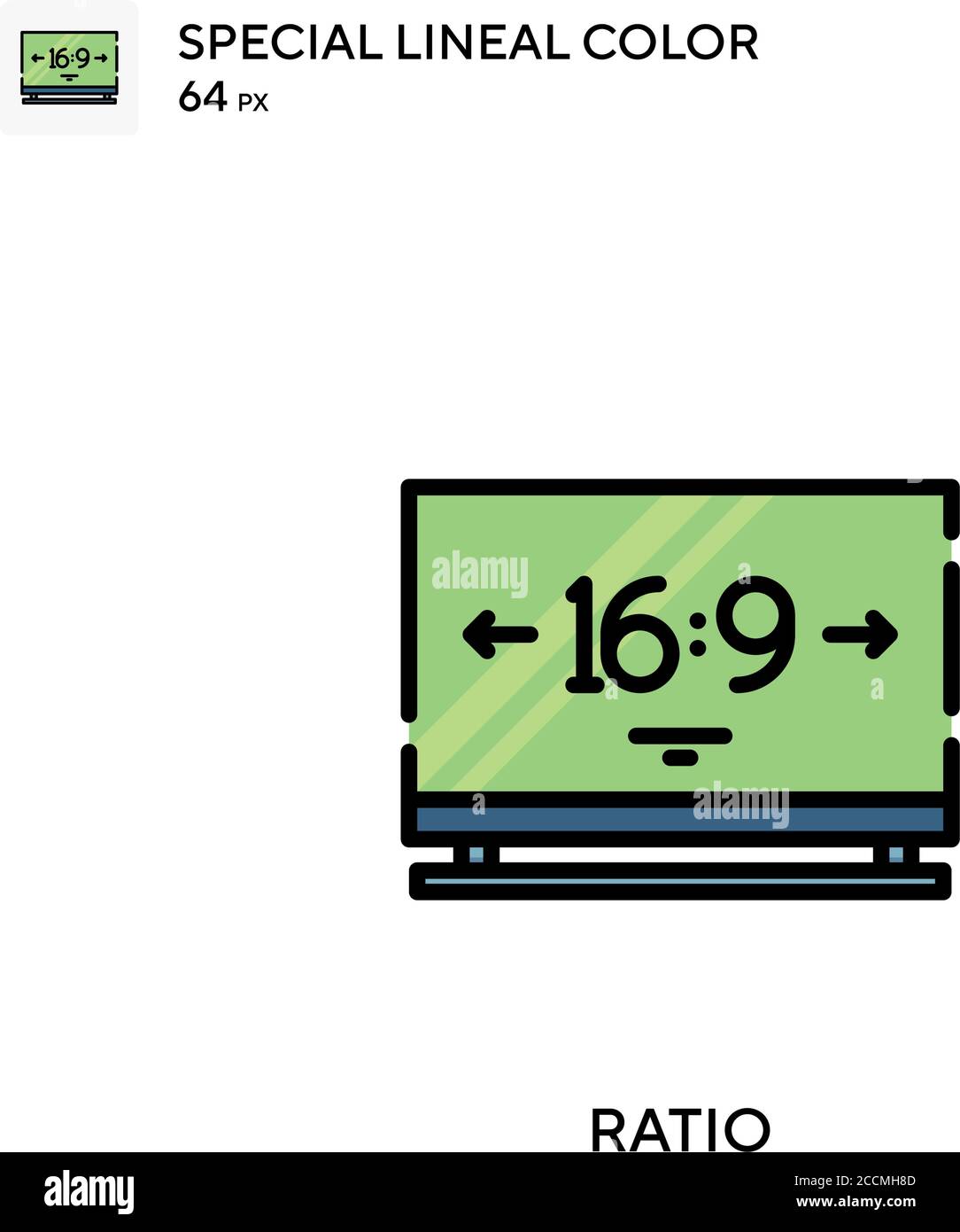 Ratio spezielles lineales Farbsymbol. Illustration Symbol Design Vorlage für Web mobile UI-Element. Perfekte Farbe modernes Piktogramm auf editierbare Kontur. Stock Vektor