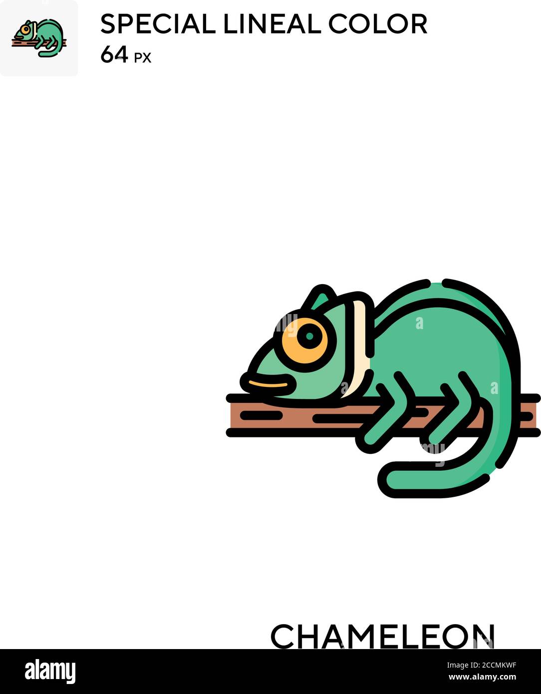 Chameleon Special Lineal-Farbsymbol. Illustration Symbol Design Vorlage für Web mobile UI-Element. Perfekte Farbe modernes Piktogramm auf editierbare Kontur. Stock Vektor