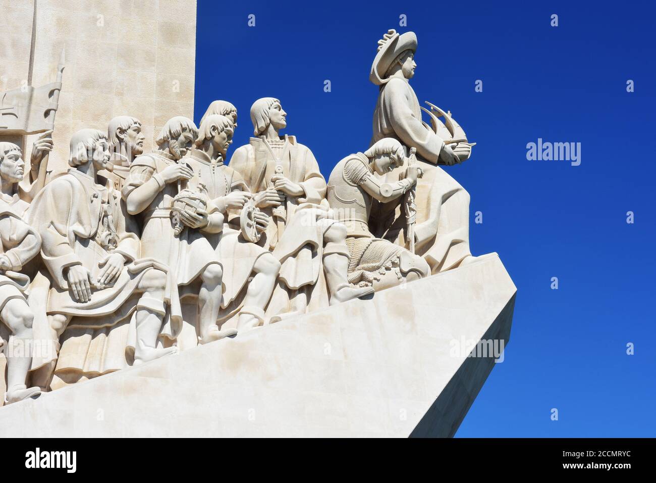 Denkmal für die Entdeckungen (Padrao dos Descobrimentos) zur Feier des portugiesischen Zeitalters der Entdeckung. Das Denkmal blickt auf den Tejo in Lissabon Stockfoto