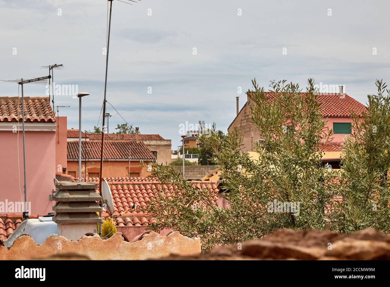 Blick auf die Dächer von Olbia Stockfoto