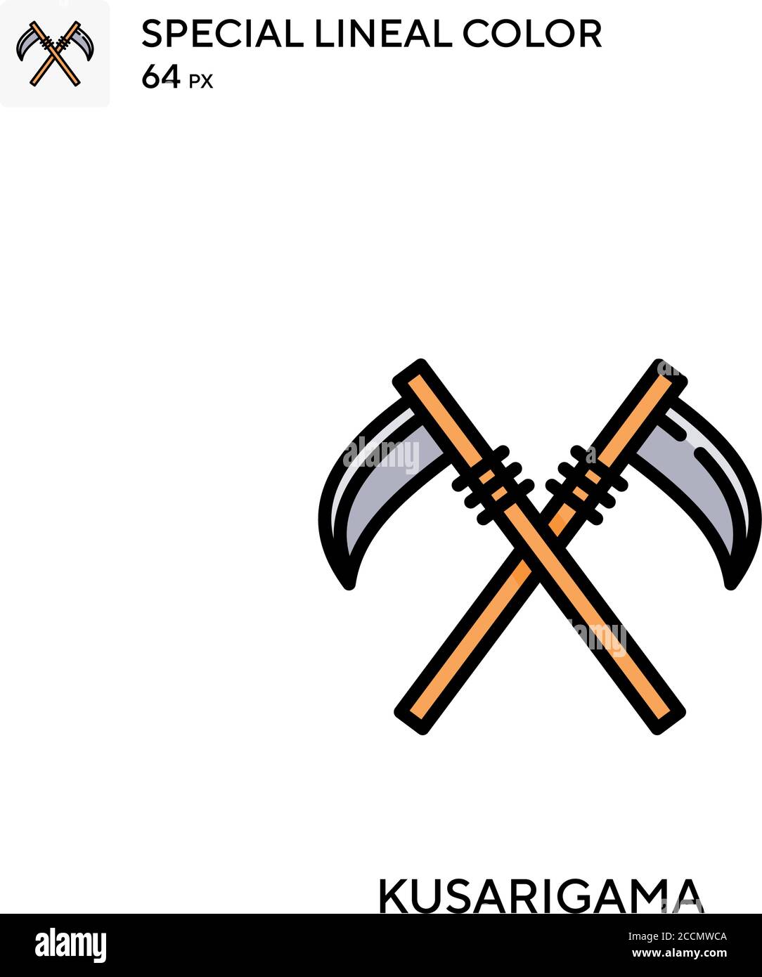Kusarigama Spezielle lineare Farbe Symbol. Illustration Symbol Design Vorlage für Web mobile UI-Element. Perfekte Farbe modernes Piktogramm auf editierbare Kontur Stock Vektor
