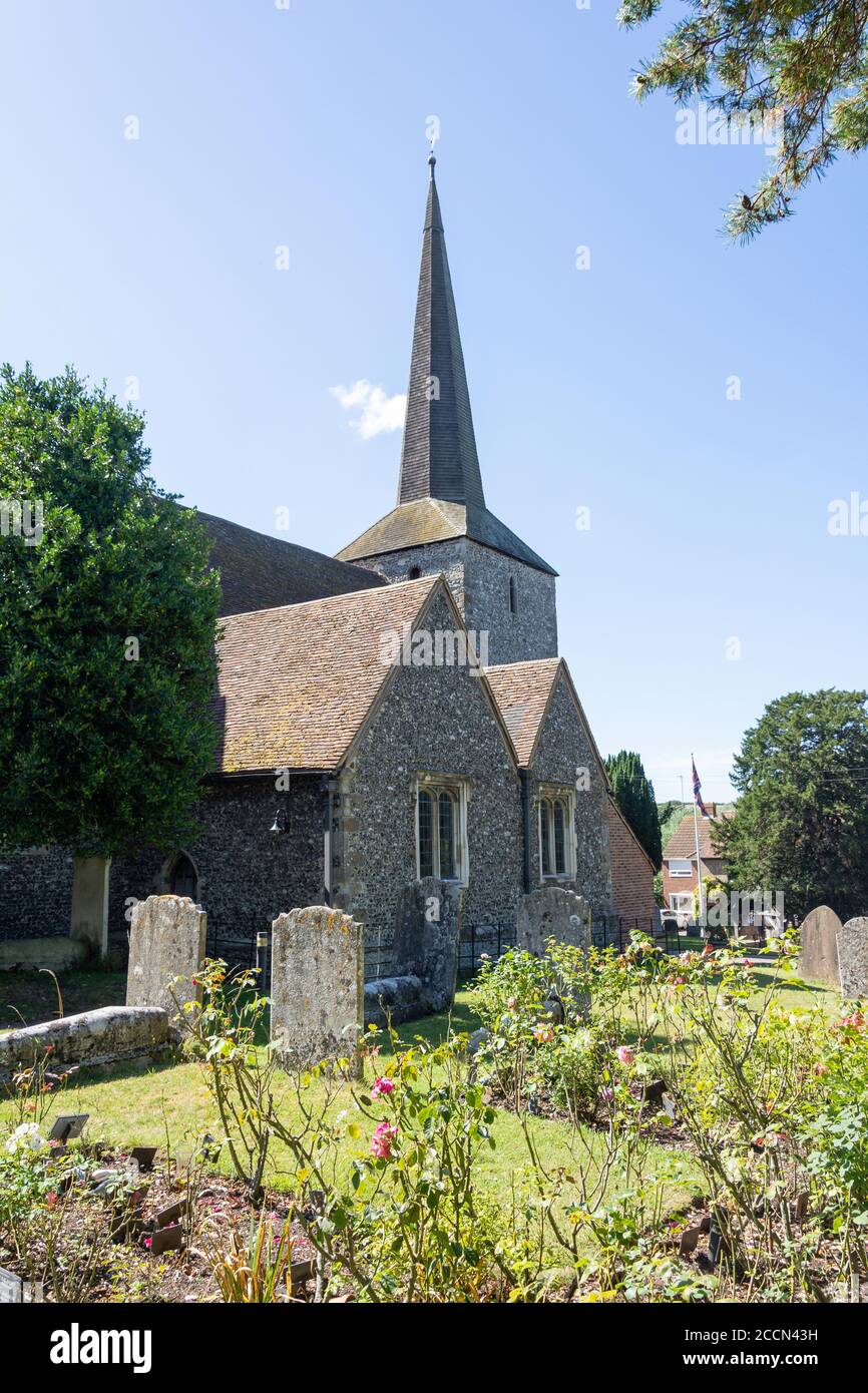 St Martin of Tours Church, High Street, Eynsford, Kent, England, Vereinigtes Königreich Stockfoto