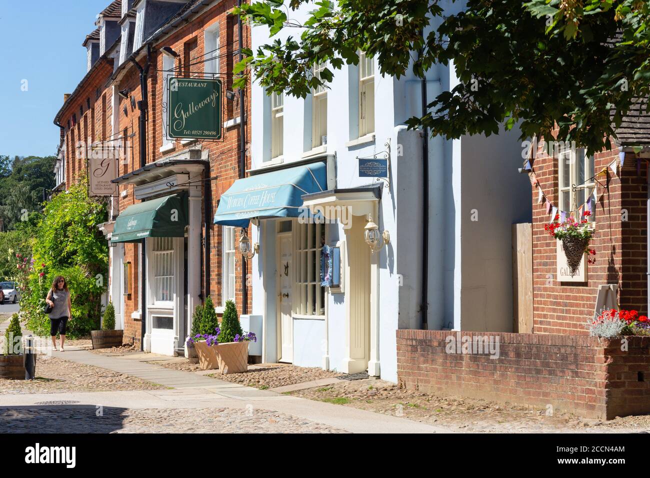 Galloway's Restaurant and Woburn Coffee House, Market Place, Woburn, Bedfordshire, England, Großbritannien Stockfoto