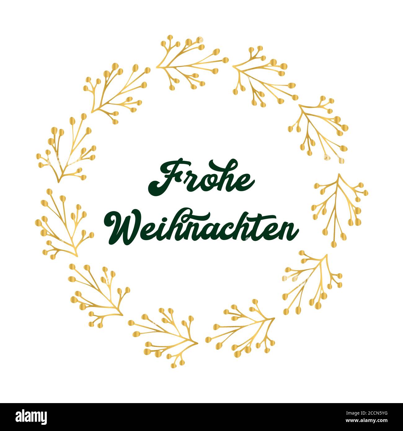 Frohe Weihnachten Zitat in Deutsch als Logo oder Header. Übersetzte Frohe Weihnachten. Festschrift für Plakat, Karte, Einladung. Stock Vektor