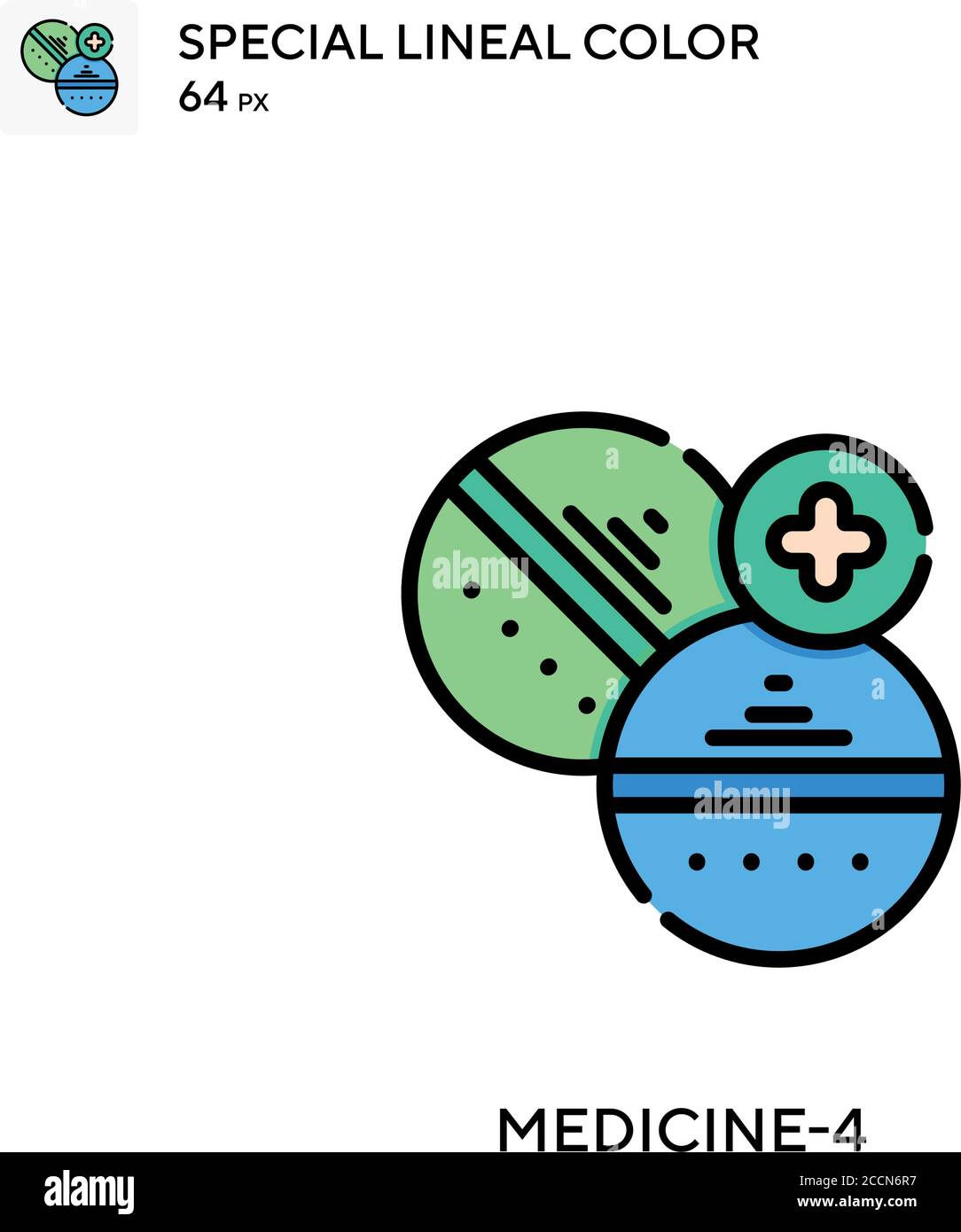Flugzeugspezial lineales Farbsymbol. Illustration Symbol Design Vorlage für Web mobile UI-Element. Perfekte Farbe modernes Piktogramm auf editierbare Kontur. Stock Vektor