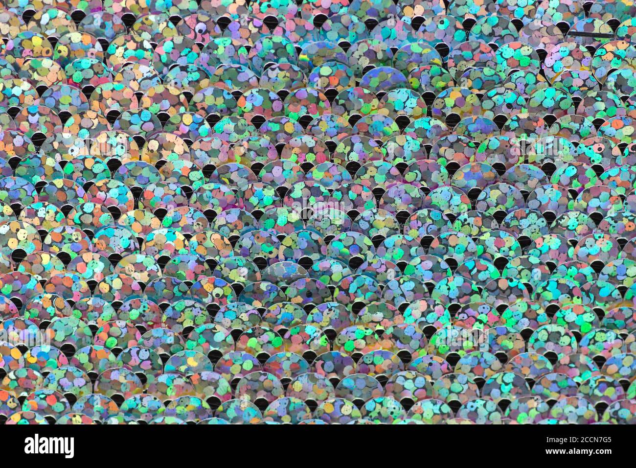 Pailletten Stoff Nahaufnahme, abstrakt Glitzer Hintergrund Stockfoto