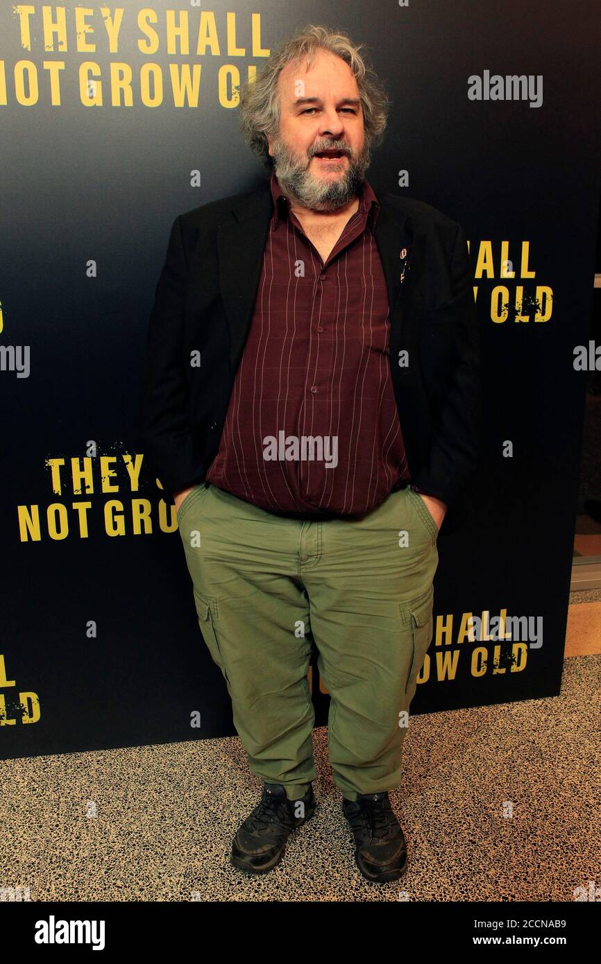 LOS ANGELES - 7. DEZEMBER: Peter Jackson bei der They Shall Not Grow Old Premiere im Linwood Dunn Theater im Pickford Center for Motion Study am 7. Dezember 2018 in Los Angeles, CA Stockfoto