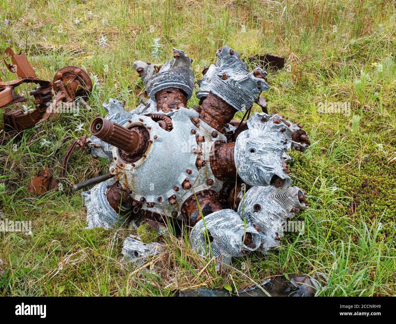 Überreste der Kriegsmaschinerie des Zweiten Weltkriegs auf Kiska Island, Aleutians, Alaska. Stockfoto