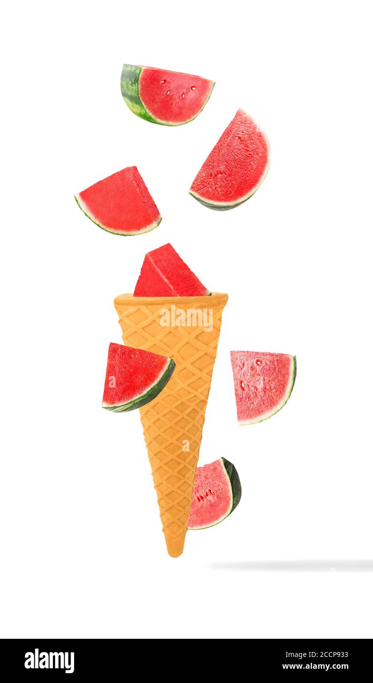 Eiszapfen mit Zutaten in Bewegung Stockfoto