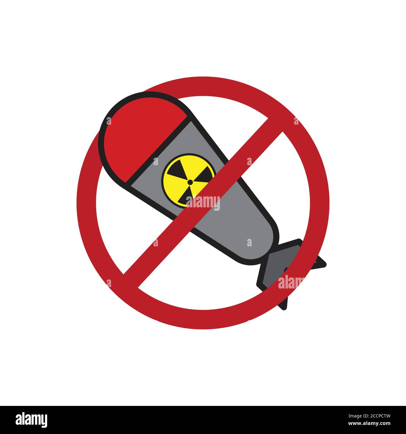 Symbol „Atomtest stoppen“. Vektor der Designvorlage Stock Vektor