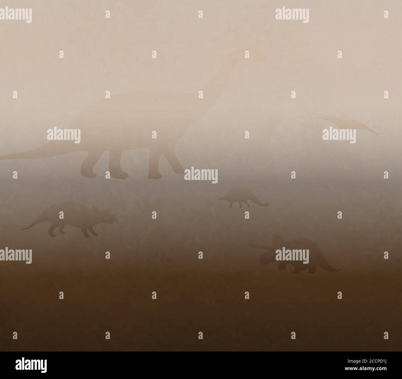 Prähistorische Dinosaurier Im Sandsturm Stock Vektor