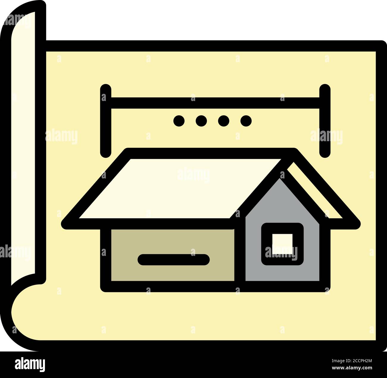 Architekt Cabana Projekt Ikone. Skizzieren Architekt cabana Projekt Vektor-Symbol für Web-Design isoliert auf weißem Hintergrund Stock Vektor