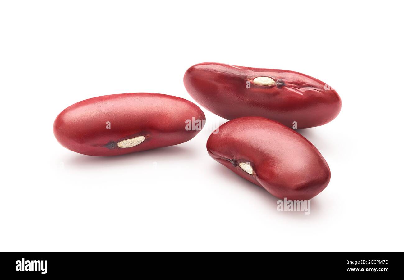 Rote Kidney Beans isoliert auf weißem Hintergrund - Beschneidungspfad Enthalten Stockfoto