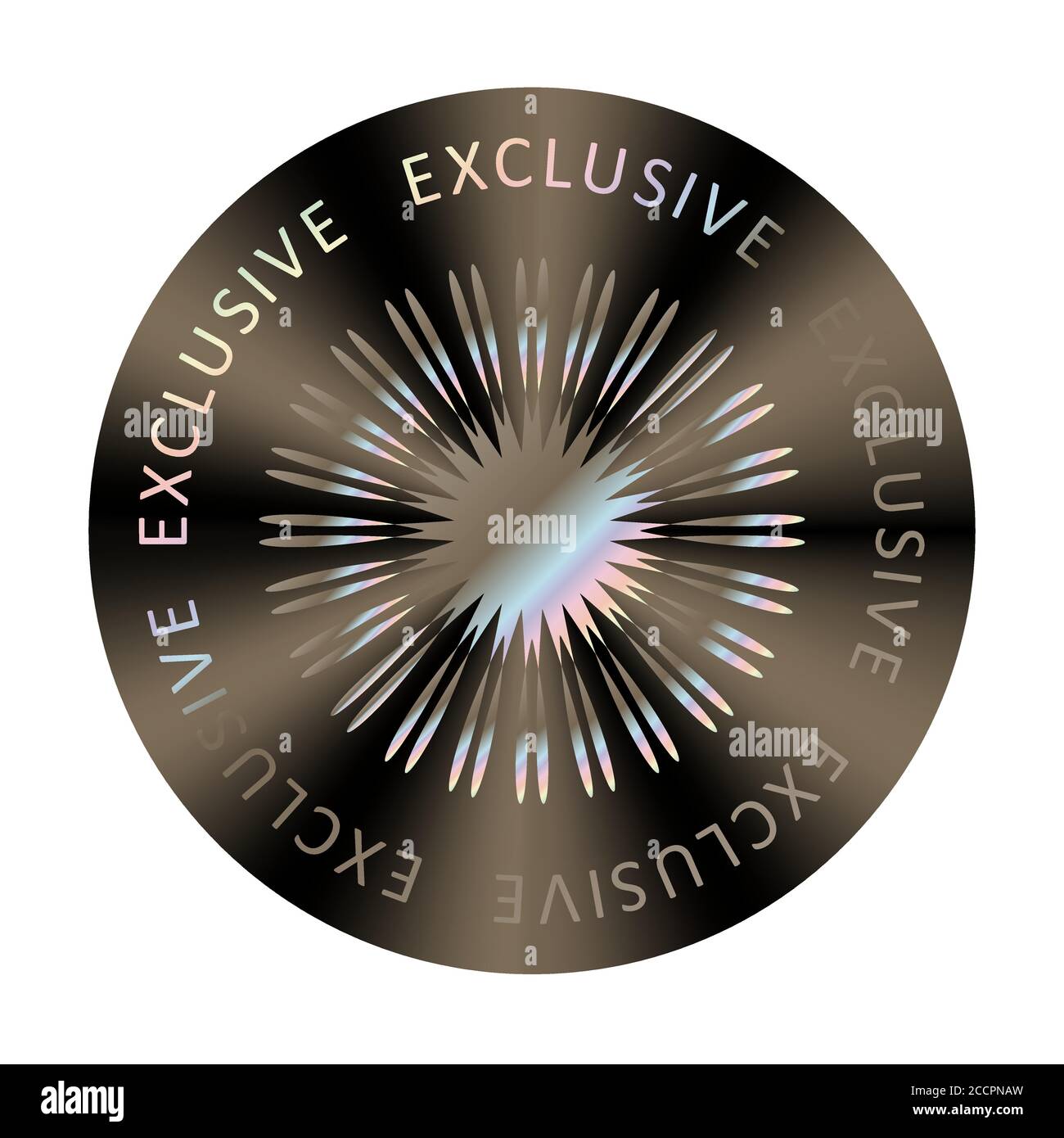 Exklusiver runder Hologramm realistischer Stempel, Siegel. Aufkleber, Medaille, Preis, Zeichen, Symbol, Logo, Tag, Stempel, Siegel. Exklusiver Vektorstempel, Siegel für Etikett Stock Vektor