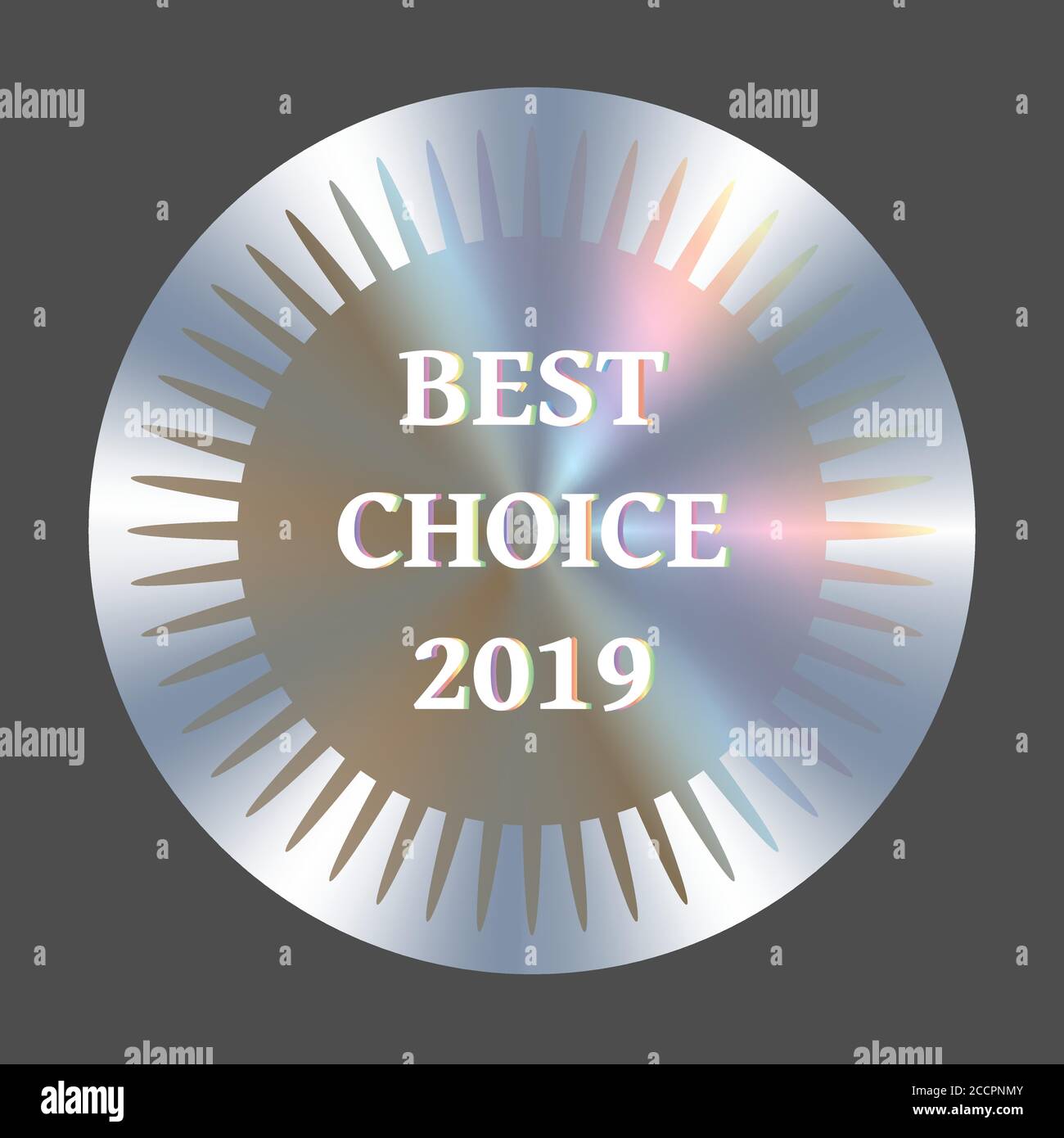 Beste Wahl runde Hologramm realistische Aufkleber. Vektor-Aufkleber, Medaille, Preis, Zeichen, Symbol, Tag, Stempel, Siegel für Produktqualität Garantie Stock Vektor