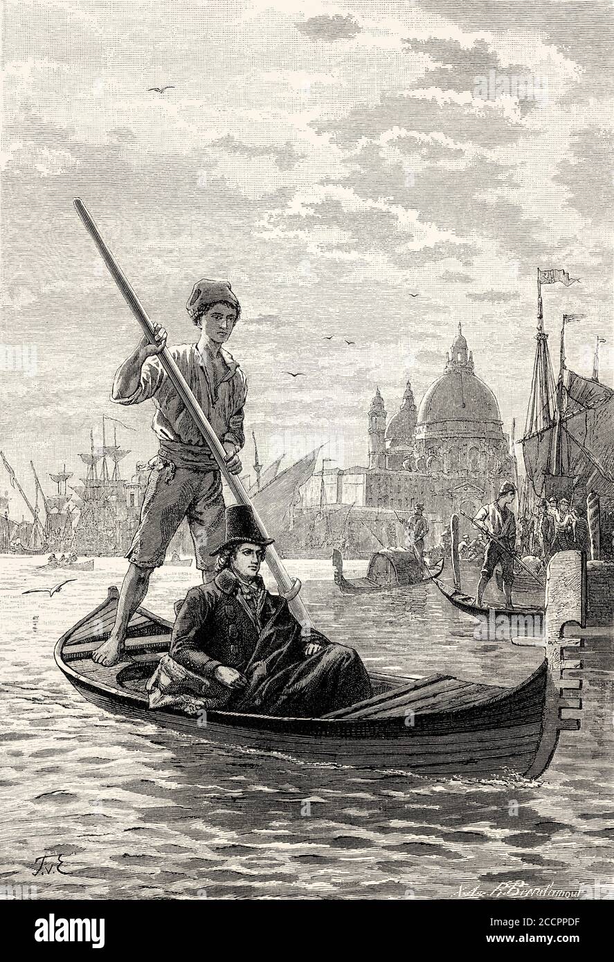 Szene aus den venezianischen Epigrammen, Venedig, 1790, von Johann Wolfgang von Goethe Stockfoto