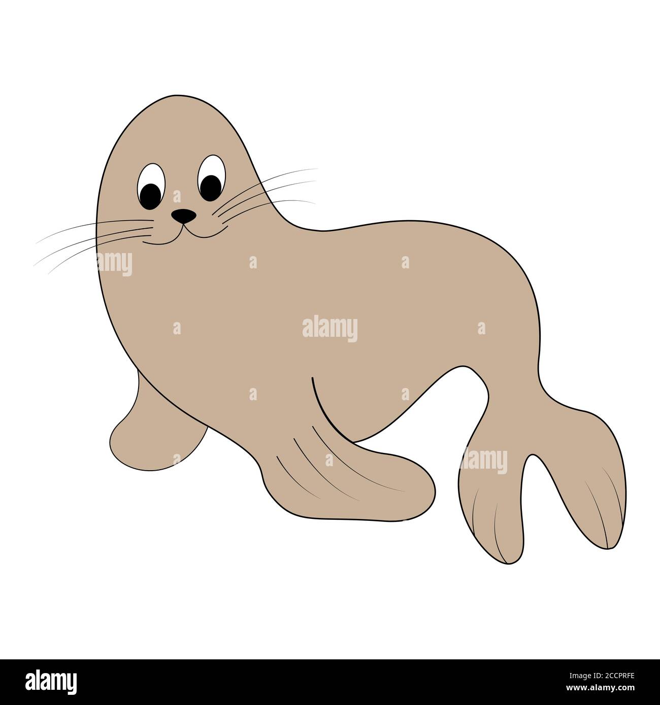 Cartoon Farbe Fell Dichtung Umriss. Vektor-Farbdarstellung isoliert auf weißem Hintergrund. Dekoration für Grußkarten, Poster, Flyer, Drucke für Klo Stock Vektor