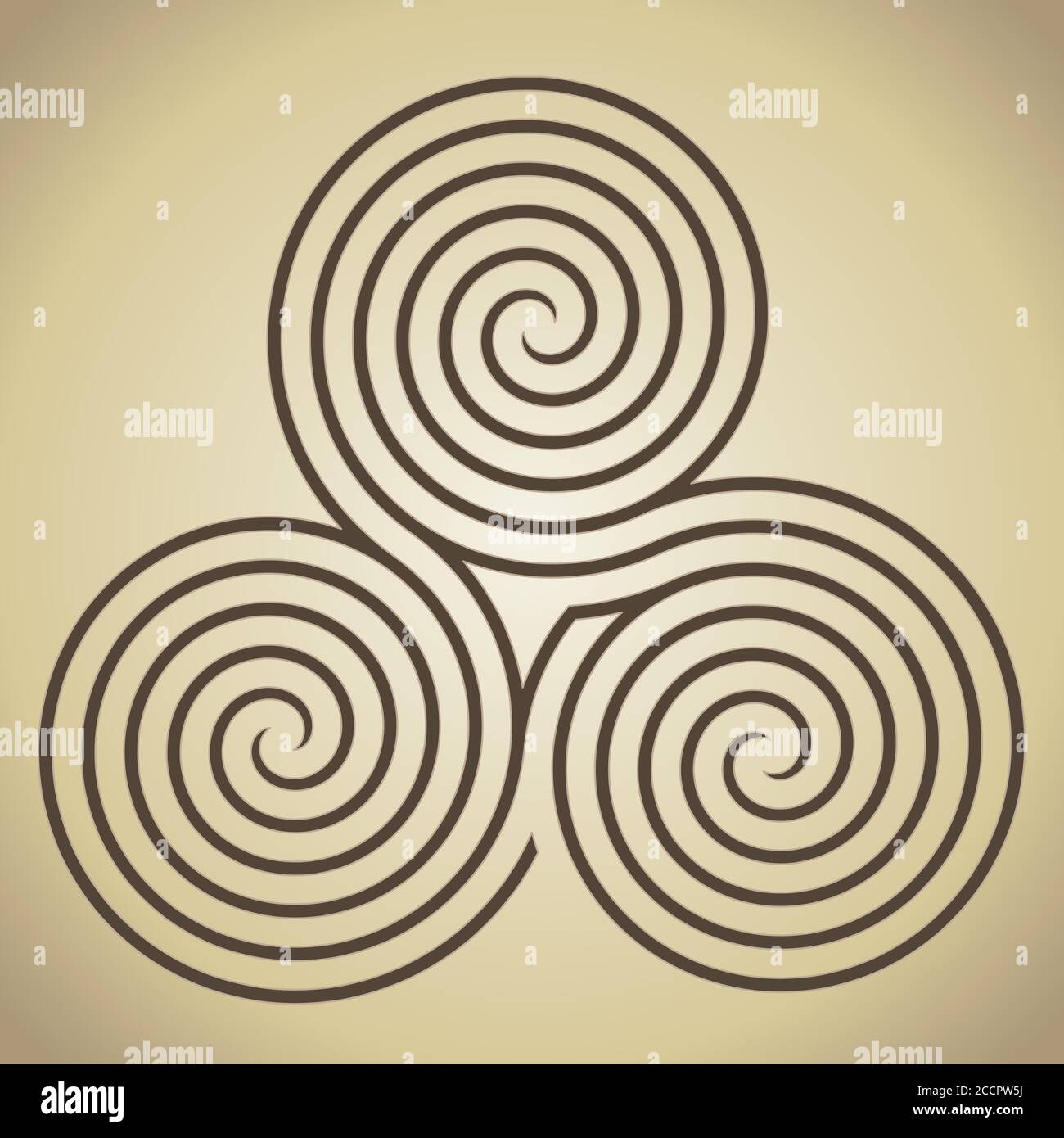 Dreifache Spirale Labyrinth, Triskelion mythologische Design, Vektor-Illustration Stock Vektor