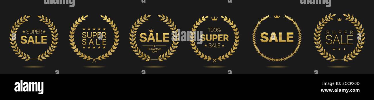 Goldenen Kranz Symbole Stock Vektor