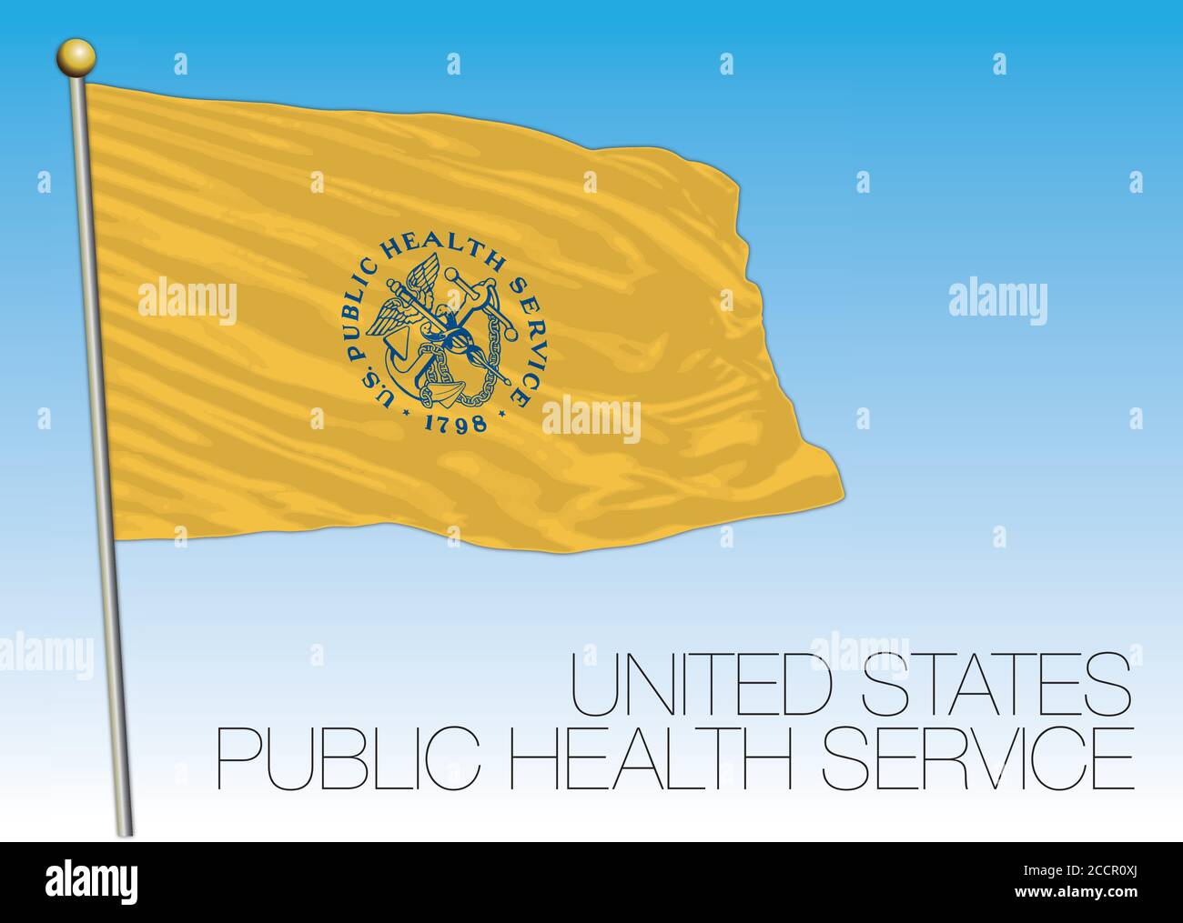 Flagge des öffentlichen Gesundheitsdienstes der Vereinigten Staaten, USA, Vektordarstellung Stock Vektor
