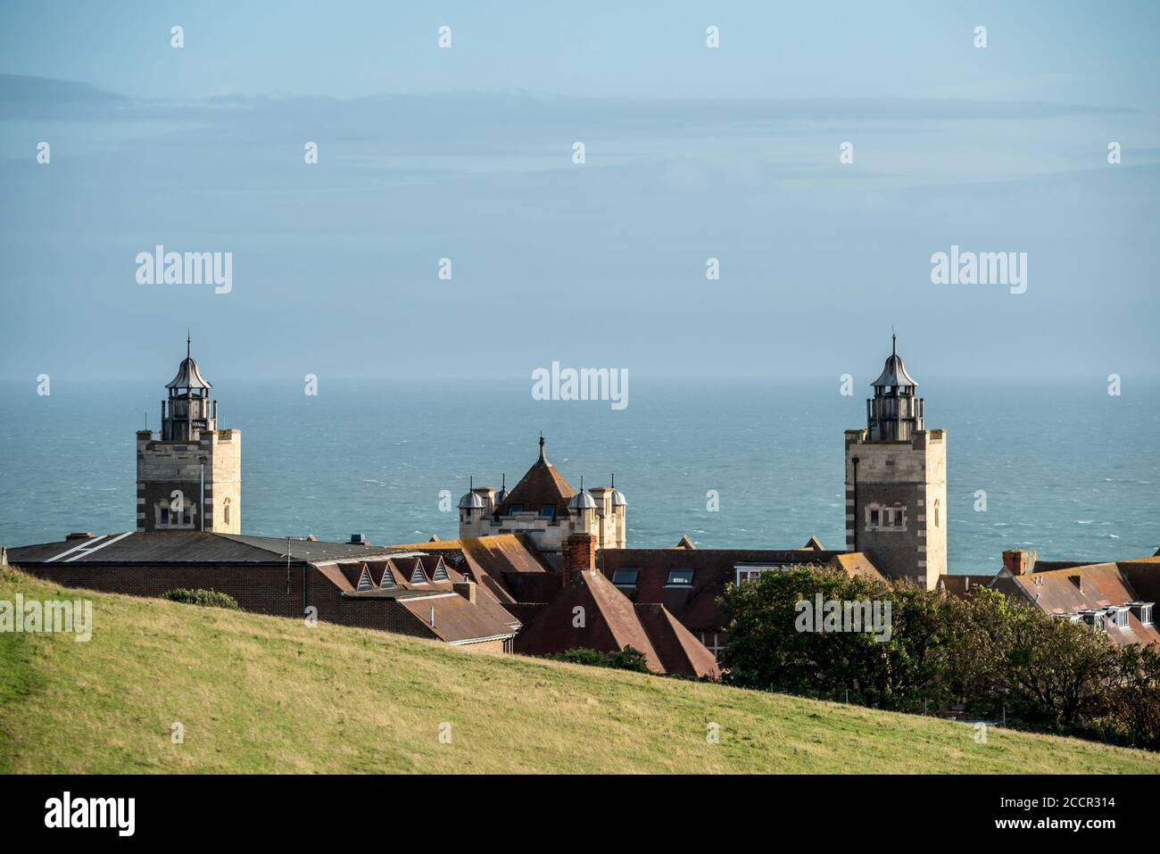 Brighton 23. August 2020: Roedean School aus dem Norden mit Blick auf den Ärmelkanal Stockfoto