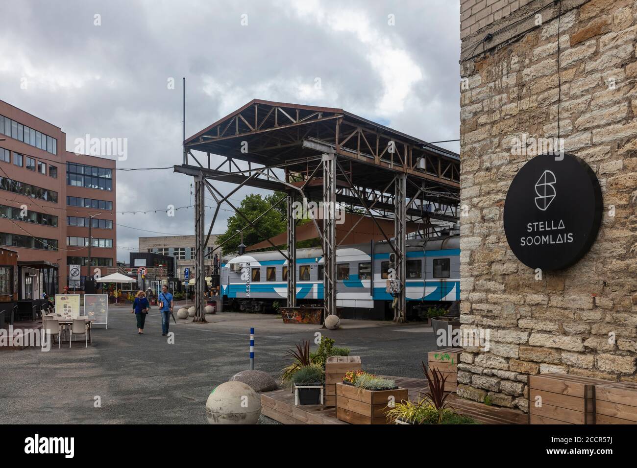 Telliskivi ist ein ehemaliger Industriekomplex und heute das kreative Zentrum Tallinns. Tallinn, Estland Stockfoto