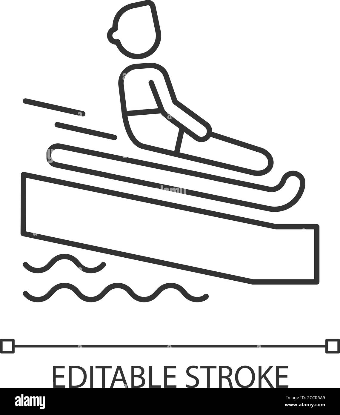 Schwimmmatte lineares Symbol Stock Vektor