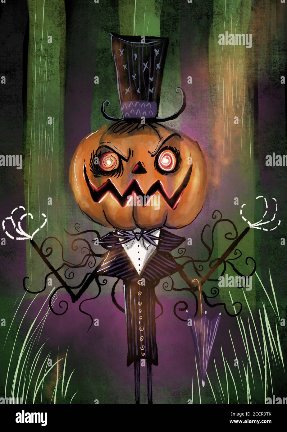 Jack O'Lantern Mann Illustration Stockfoto